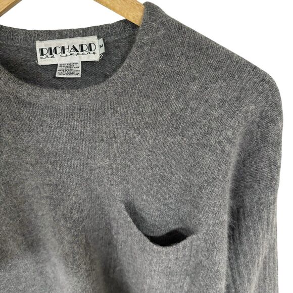 Vintage 80's 90's Women's Crew Neck Sweater Medium Lambs Wool Angora Minimal - Picture 6 of 11